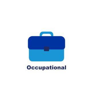 blue cartoon briefcase with word Occupational underneath