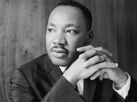 black and white portrait of Martin Luther King Jr. 